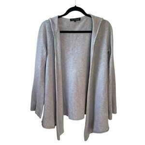 TRUE CHARACTER Women’s Cashmere Open Long Cardigan Hood Grey M